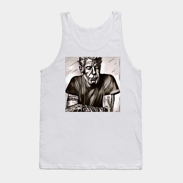 Anthony Bourdain Travel Tee Tank Top by TRUMP STUFF